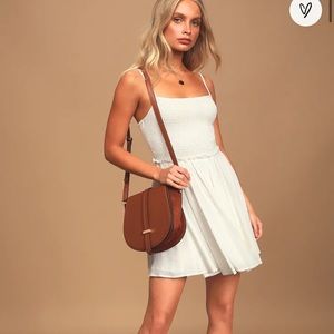 NWOT Lulu’s White Skater Sundress LG